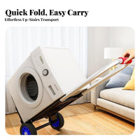 Foldable Portable Luggage Cart Lightweight Portable Wheeled Trolley 360° Swivel Wheels Folding Hand Truck Elastic Ropes Included for Travelers, Homeowners, Shopping, Supermarket, Travel, Home Use