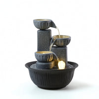3-Tier Desktop Water Feature Small Tabletop Water Feature with Tranquil for Desk