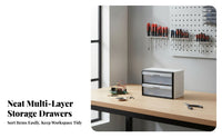 Drawer Storage Cabinet Transparent Drawers Modular Parts Cabinet Black Frame