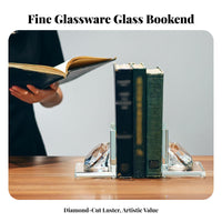 2 Pieces Non-Slip Crystal Gemstone Bookend Decorative Crystal Bookend Ideal Gift for Office Workers, Homeowners, Bookshelf, Shelves, Library