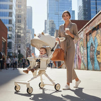 Aluminum Alloy Frame Lightweight Foldable Stroller Anti-Tipping Design Travel Stroller 360° Swivel Wheels for Toddlers, Babies, Outdoor