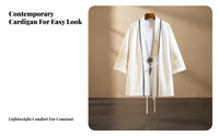 Men's Embroidered Jacket, Crane & Phoenix, Seven-Quarter Sleeve, Lightweight Cardigan, Chinese Style