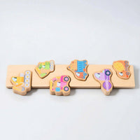 Early Learning Wooden Matching Puzzle Educational Puzzle Board with Chunky Pieces Hand-Eye Coordination Toy Fine Motor Skills for Preschoolers, Preschool, Playroom