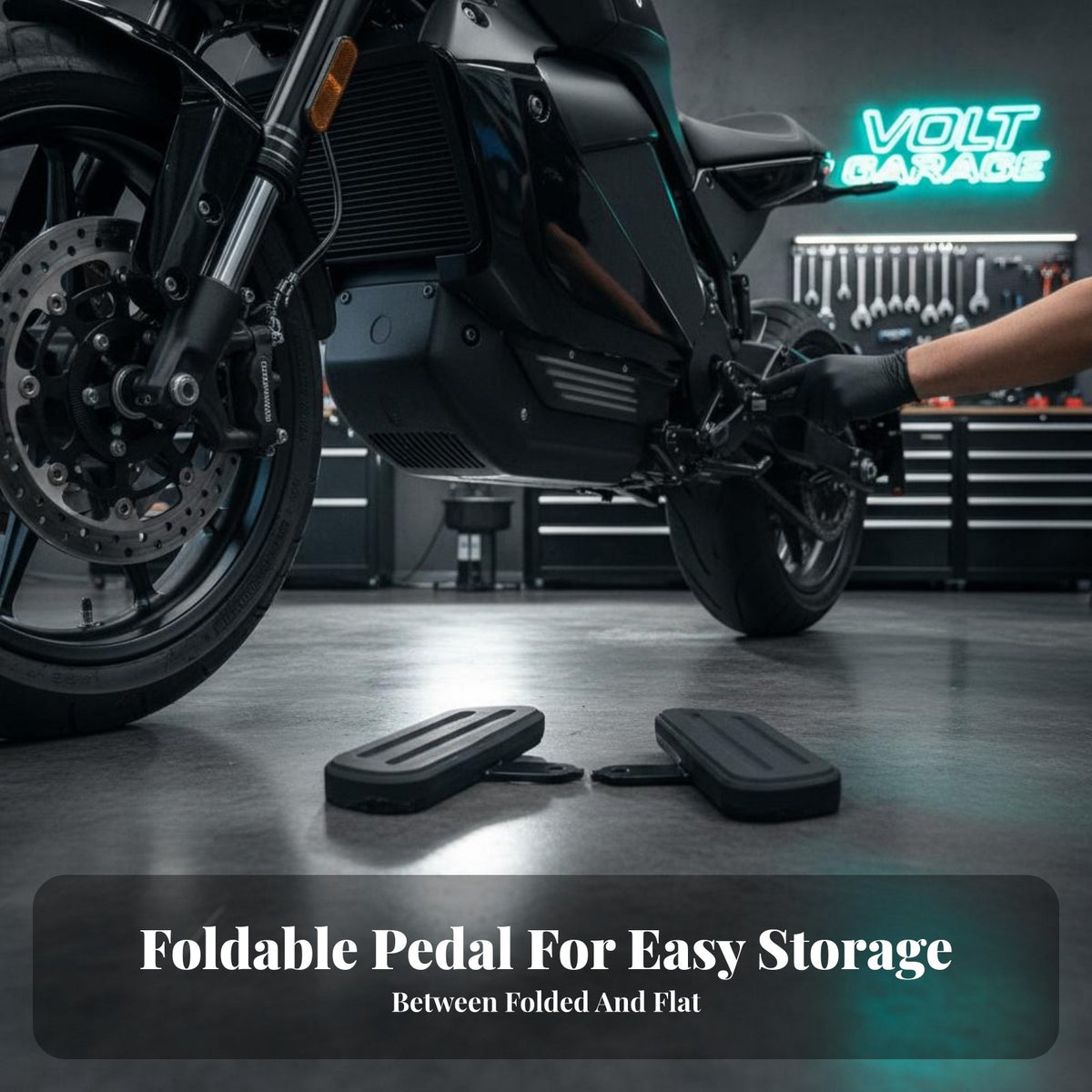 2 Pieces Electric Scooter Front Footpeg Supplementary Part Scooter Front Pedals Foldable Footrest Space-Efficient & Space-Saving