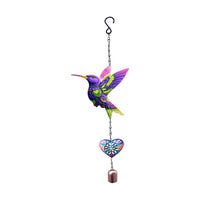 Bird Wind Chime Outdoor Wind Chime with Bell Hanging Decoration Metal Ornament Colorful for Gardeners, Garden, Patio