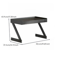 microwaves Oven Rack with Drawer Multi-Functional 2 Tier Kitchen Shelf Expandable Z-Shaped Appliance Stand for Pantry