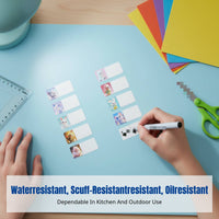 Name Label Sticker Set, Waterproof, Tear-Resistant, Handwritten, Universal Identification for Production Date & Shelf Life