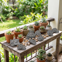 12 Pieces Lightweight Foam Rocks Realistic Fake Rocks Decorative Faux Stone Textured for Landscapers, Decorators, Garden, Courtyard, Indoor Displays