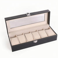 Watch Display Box Black Watch Case with Window Dustproof for Home Storage