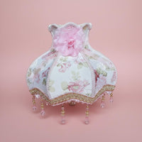 Elegant Design European Design Lamp Shade Romantic Atmosphere Textile Lamp Cover with Beads Handmade Craftsmanship Vintage Floral Lampshade Easy Assembly for Girls, Bedroom, Nursery