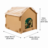 Large Green Cat House, 4-Season Cat Shelter with Cat Flap, Insulated & Waterproof, with Asphalt Roof & Foldable Roof