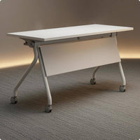 Hinged-Top Training Table Space-Saving Portable Instruction Desk Easy to Clean Presentation Desk