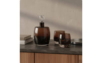 3 Pieces Amber Glass Decanter Set Upscale Decorative Home Decor for Living Room