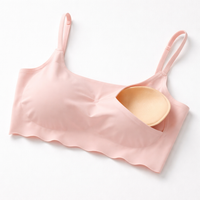 Bras for Women Non Wired Bralette with Removable Straps for Sports, Ice Silk Breathable Ladies with Graduated Padding for Lift