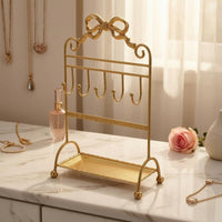 Jewelry Display Stand Decorative Bow Necklace Holder Curled Accents