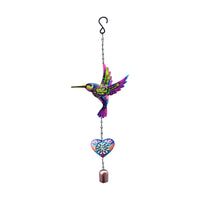 Bird Wind Chime Outdoor Wind Chime with Bell Hanging Decoration Metal Ornament Colorful for Gardeners, Garden, Patio