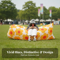 Wind-Inflated Couch Pump Inflation Wind-Filled Lounger Quick Setup Inflatable Lounger for Campers, concert Attendees, Music concerts, outdoor grounds, Hiking Trips