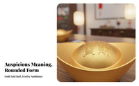 Chinese Gold Ingot Fine Workmanship Sturdy Alloy Ingot Metal Yuan Bao Retro Design Golden Wealth Token for Homeowners, Home