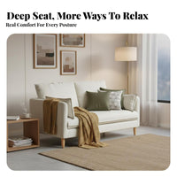 Removable and cleanable Cover 2-Seater Loveseat Minimalist Design Upholstered Two-Seater Couch space-saving Size Sofa Modern design for Small Families, Apartment Dwellers, Living Room, Studio, Lounge Area, Bedroom