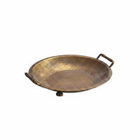 Distressed Bronze Tray with handle Rustic Look Handled Serving Platter Waterproof House Decoration
