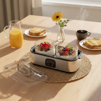 Digital Control Panel Electric Yogurt Maker Clear Lid Stainless Steel Yogurt Maker Rectangular Design Automatic Fermenter Low Power