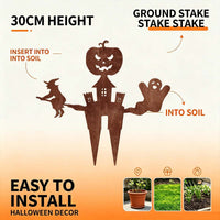 Halloween Rustic Abstract Metal Garden Lawn Ornament