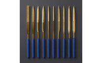 10 Pieces Blue Handle Diamond File Set Long-Lasting Cutting Performance Precision File Kit