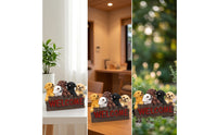 Welcome Sign with Dog Figures Hand-Painted Dog Statue with Welcome Sign Outdoor