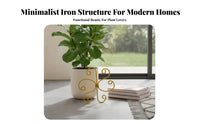 Lotus Shape Plant Holder Decorative Stalk Support Spiral Design Plant Trellis Gold Iron Grapple Holder for Potted Plants, Office