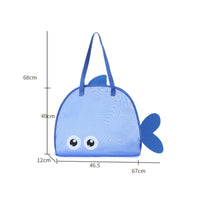 Large Capacity Beach Bag Lightweight Cartoon Mesh Tote Quick-Dry Mesh Beach Bag Breathable for Travel, Vacation
