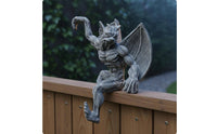 Outdoor Gargoyle Fence Hanger Long-Lasting Resin Fence Topper Ornament Detailed Design Hanging Gargoyle Decor for Garden, Yard