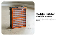 Lip Handles 60-Drawer Cabinet Stackable Small Parts Organizer for Workshop, Electronics Bench