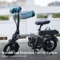 Windproof Winter Handlebar Gloves Thick Fleece Lining Waterproof Handlebar Muffs Foldable Design for Cyclists, Outdoor Commuting, Rainy Days
