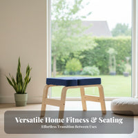 Beechwood Frame Mind-Body Practice Headstand Bench Non-Slip Base Inversion Chair High-Density Foam Cushion Headstand Coach Stable Design for Beginners, Home Gym