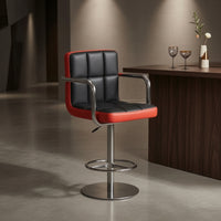 Bar Stool Seat with Armrests Faux-Leather Bar Stool Replacement Seat Furniture Padded Cushioned
