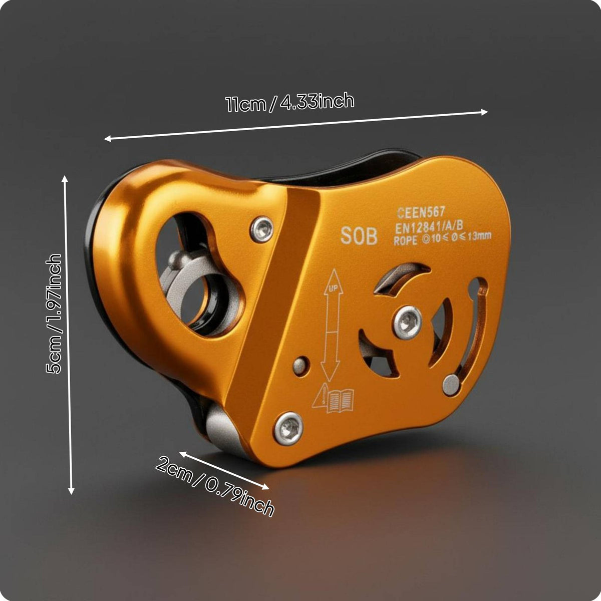 High-Strength Aluminum Alloy Mobile Fall Arrester CE Certified Self-Locking Rope Clamp Strong Load-Bearing for Climbers, Arborists, Caving