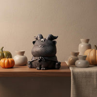 Cute Cartoon Design Halloween Cat Figurine Mystical Theme Halloween Cat Decoration Detailed Design for Collectors, Car Dashboard, Bookshelf