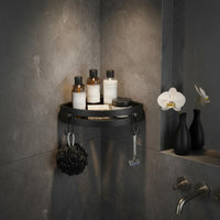 Space Saving Bathroom Corner Shelf Drainage Design No-Drill Corner Rack Waterproof for Toilet, Kitchen
