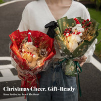 Soft Toy Flower Arrangement Handmade Christmas Cuddly Toy Bouquet Long Christmas Snowman Bouquet for Women, Home Decoration, Bedroom, Nursery