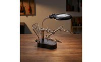 Soldering Helping Hands with Light Flexible Soldering Station with Weighted Lens Stand Hobbyists, Model Makers, Crafting