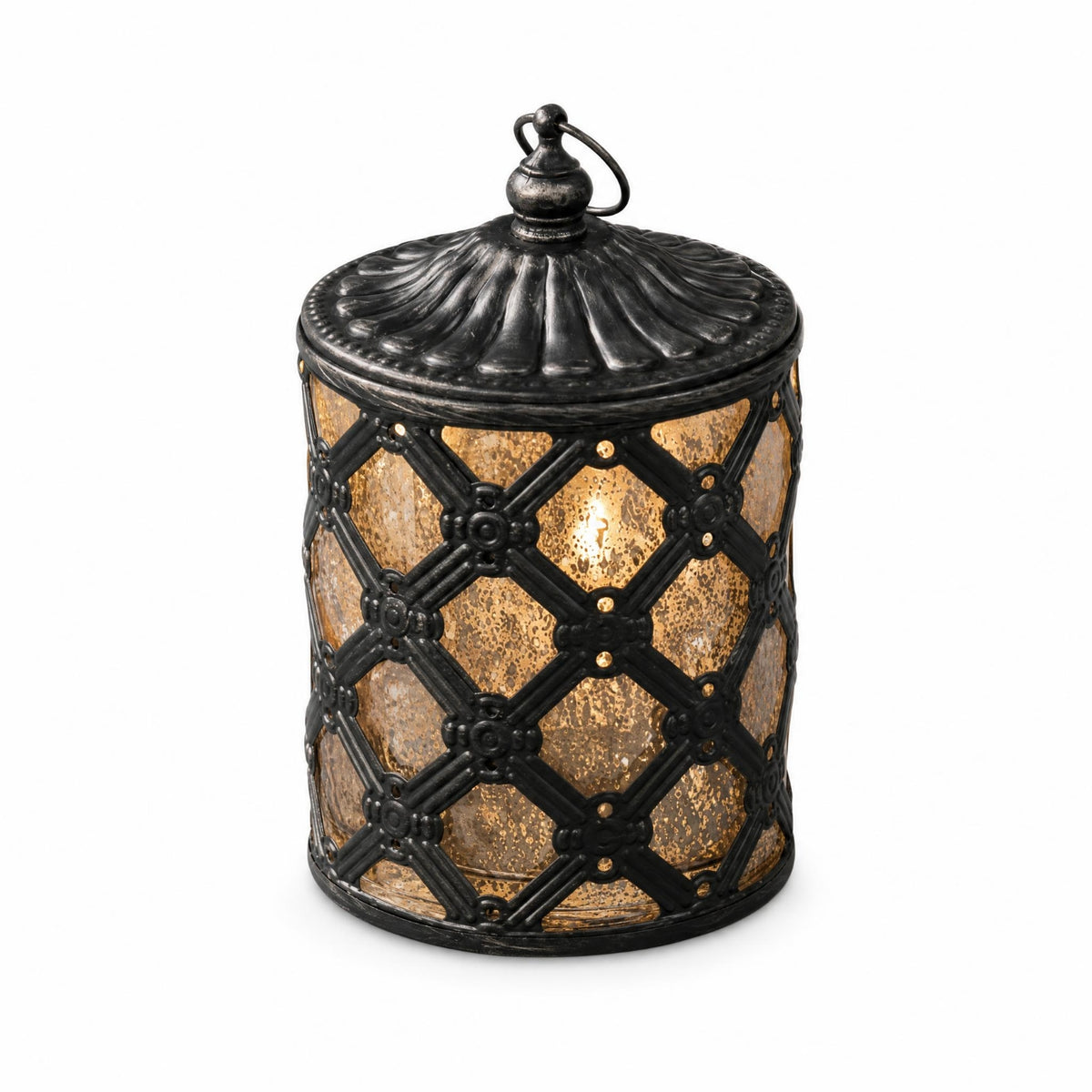 Iron Lantern Domed Top Vintage Lantern Hanging Loop for Decorative Display