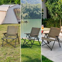 Outdoor Chair with Wooden Armrests Portable Folding Chair Foldable for Campers, Anglers, Camping, Picnics, Fishing