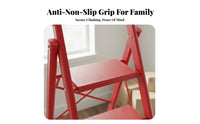 Foldable Folding Step Ladder Space-Saving A-Shaped Ladder Multi-Functional Household Step Stool Wide Steps for Homeowners, Adults, Seniors, Indoor, Kitchen, Living Room, Closet