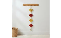 Triangle Flag Wall Hanging Handmade Wood Bead Garland Boho Tassel Wall Hanging tapestry for Kids, Nursery, Playroom