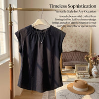 Women's Clothing Asymmetrical Sleeveless Blouse with Irregular Hem, Lightweight Polyester Sheer Fabric Vest Top for