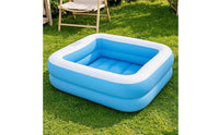 Rectangular Inflatable Pool Easy Setup Inflatable Pool with Two Rings Long-Lasting Thickened for Backyard