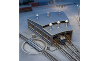 Miniature Roundhouse Model Industrial Turntable Model Detailed Train Garage Kit Lifelike for Hobbyists, Collectors