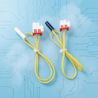 2 Pieces Yellow Insulated Leads Refrigerator Sensor Sensor Plastic Connector Fridge Sensor Sensor Locking Clip Cooling Part 45 Cm