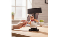 Resin Chef Statue with Signboard Welcoming Tabletop Chef Ornament Decorative Cartoon for Bakers, Restaurant