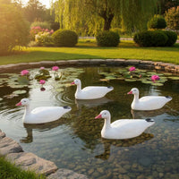 Textured Fullbody Snow Goose Decoy Sturdy Goose Floater Decoy One-Piece Fast Setup for Hunters, Pond, Garden